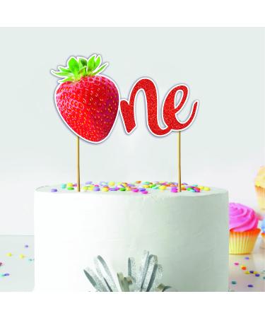 Seyal Real Strawberry One Cake Topper