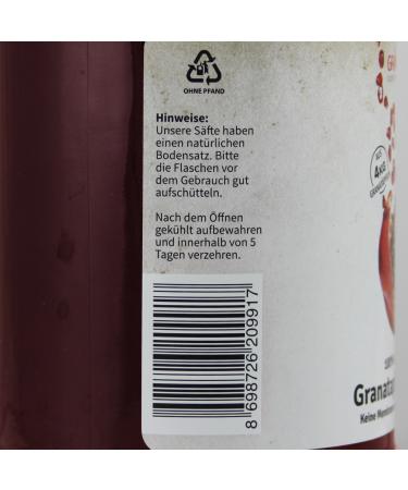 Granar 1L Pomegranate Mother Juice - Naturally Cloudy & Pure Pomegranate (1 Pack) - Premium International Shipping - Buy Online on SooperMarket.com