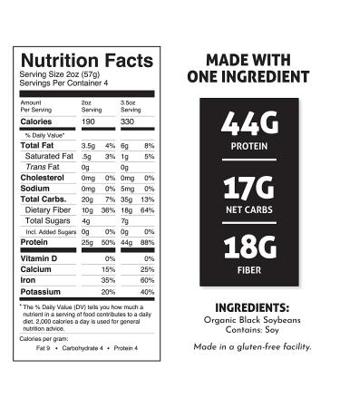 Organic Black Bean Fettuccine Pasta - High Protein, Keto Friendly, Gluten-Free - 48 oz (6 Pack) - Buy Online on SooperMarket.com