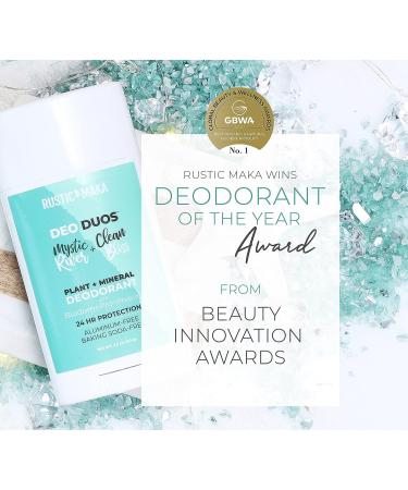 Rustic MAKA Natural Deodorant Duo - Mystic River & Clean Bliss | Aluminum-Free, Paraben-Free, Prebiotic | Vegan & Cruelty-Free - Buy Online on SooperMarket.com