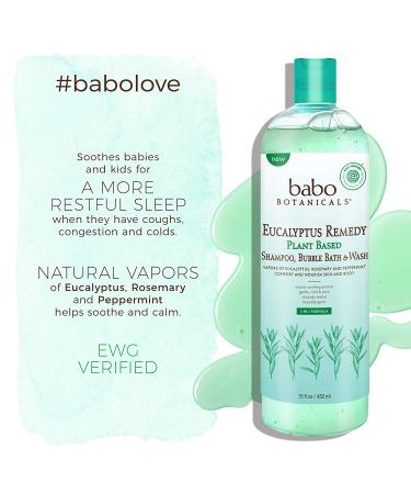 Babo Botanicals 3-in-1 Eucalyptus Shampoo, Bubble Bath & Wash - 15 fl oz - Buy Online on SooperMarket.com