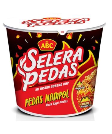 Mi ABC Cup Goreng Fried Noodles Spicy fried Noodles Beef Flavour 80g - 12 Pack - Product of Indonesia
