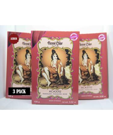 Henne Color Henna Powder Mahogany 100gm (PACK OF 3) Mahogany 100 g (Pack of 3)