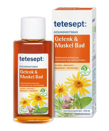 tetesept Joint & Muscle Bath - Soothing Health Bath with 5 Essential Oils - Liquid Bath Additive for Soothing Relief - 1 x 125 ml | 125 ml (Pack of 1) Joint and muscle bath