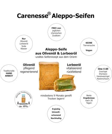 Best Soap "Aleppo" Olive Oil Soap with 45% Oliveoil & 55% Laurel Oil 200 g - for skin hair body and face vegan natural soap - Buy Online on SooperMarket.com