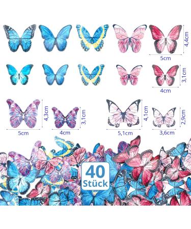 Buy Alegre Butterflies Tortendeco Edible Decorations | 40 Colorful Cake & Cupcake Toppers for Birthdays Weddings & Baptisms - International Shipping Available - Buy Online on SooperMarket.com