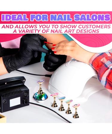 Nail Art Practice Stands - Magnetic Nail Tips Holders & Alloy Display Stands for DIY Manicure - International Shipping Available - Buy Online on SooperMarket.com