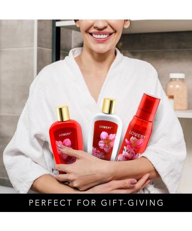 Japanese Cherry Blossom Bath and Body Gift Set - Spa Essentials for Men & Women | Natural Extracts Vitamin E & Shea Butter | Travel Self Care Kit - Buy Online on SooperMarket.com