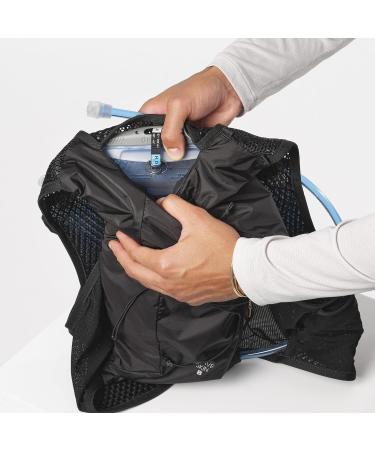 Salomon Active Skin 8 Unisex Hydration Vest for Trail Running Hiking & MTB - Includes Hydration Bottles - Black/Metal/Black - Buy Online on SooperMarket.com