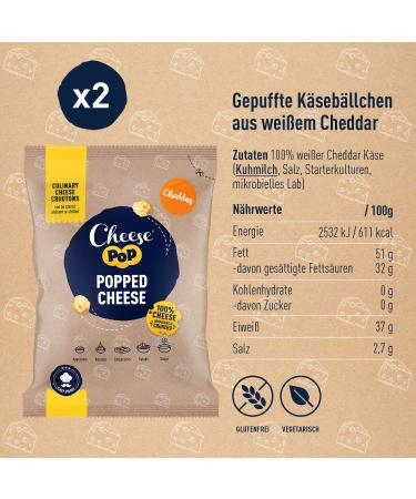 Shop 2x500g Airy Cheddar Cheese Pops - Spicy & Creamy Protein Snack | International Shipping - Buy Online on SooperMarket.com