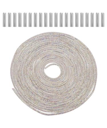 Milist Crystal Strass-Kordelschneider- replacement laces metal-head-glitter rope for sneakers shorts hoody (5m drilling rope+ 20 heads b)