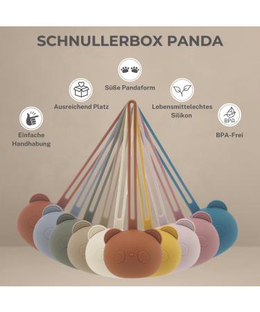 Caja Schnullerbox Silicone 2-Piece Pacifier Storage - Panda Design - BPA-Free Safe & High-Quality Baby Accessories for Babies - 2-Set (Gray & Gray Green) - Buy Online on SooperMarket.com
