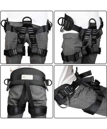 TRSMIMA Thicken Climbing Harness - Adjustable Tree Climbing Belt for Professional Rock Climbing, Fire Rescue, and Outdoor Adventure Activities - Includes Sports Gloves - Buy Online on SooperMarket.com