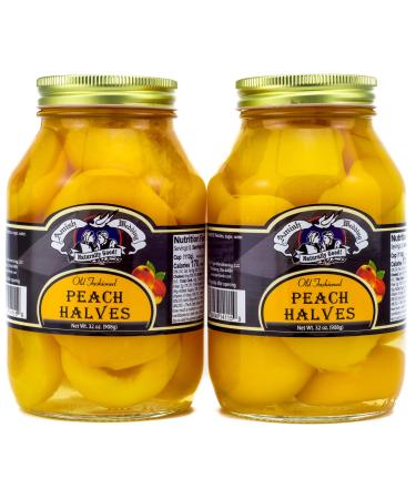 Amish Wedding Foods Old Fashioned Peach Halves 2 - 32 oz Jars