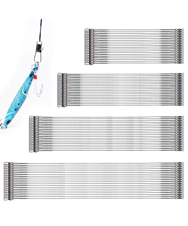 Bhgt 80 PCs steel fronts with carabiners whirl stainless steel stainless steel for fishing pike predatory fishing stainless steel steel front fishing accessories for predatory fish hidden mainsters 15/20/25cm 6-14kg