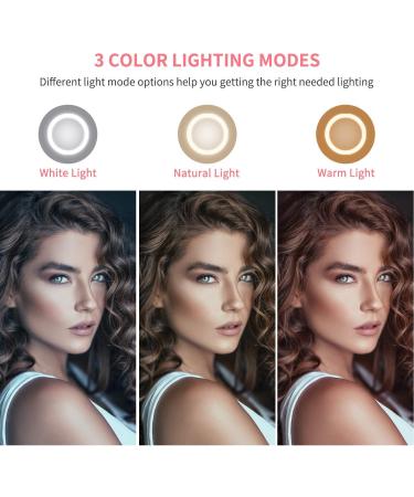 Rechargeable Lighted Makeup Mirror with 1X/10X Magnification | 46 LED Lights | 3 Lighting Modes | Touch Screen Dimmable Vanity Mirror | 90 Rotation | Portable Travel Cosmetic Mirror - Buy Online on SooperMarket.com