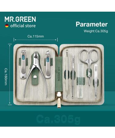 MR.GREEN Manicure and Pedicure Kit - Stainless Steel Nail Clippers | Personal Care Tools with PU Leather Case (Green) - Buy Online on SooperMarket.com