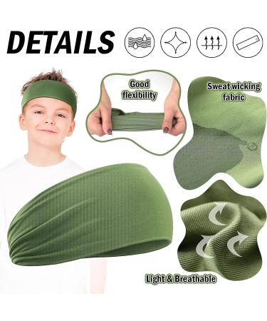 Elastic Kids Sports Wicking Headbands Set - 8 Pieces | Breathable Athletic Sweatbands for Boys and Girls | Ideal for Football, Basketball, Running | Toddler to Children Size - Buy Online on SooperMarket.com