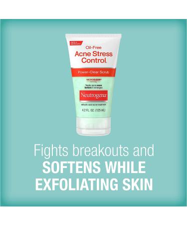 Neutrogena Oil-Free Acne Stress Control Power-Clear Facial Scrub - 2% Salicylic Acid Treatment - Exfoliating Daily Face Scrub for Acne-Prone Skin - 4.2 fl. oz - Buy Online on SooperMarket.com