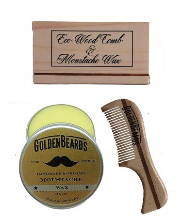 Natural Moustache Wax Kit with 2.9 Inch Eco Wood Comb - Best Price & Quality - Buy Online on SooperMarket.com
