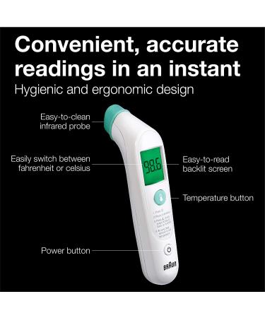 Braun TempleSwipe Digital Thermometer - Color Coded Temperature Guidance for Adults, Babies, Toddlers, and Kids - Buy Online on SooperMarket.com