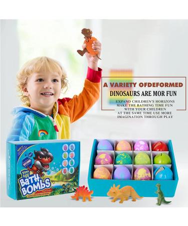 Dino Egg Bath Bomb Kit for Kids - Organic Natural Bubble Bath Fizz with Dinosaur Toy - Perfect Birthday & Holiday Gift - Buy Online on SooperMarket.com