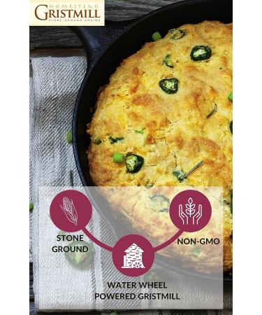 Homestead Gristmill Stone Ground White Cornmeal - 10 lbs - Non-GMO, Chemical-Free, Made in USA - Buy Online on SooperMarket.com