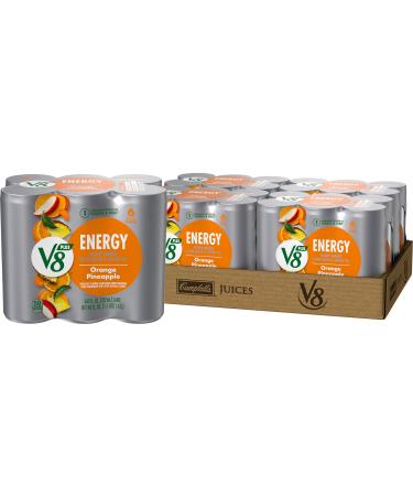 V8 +ENERGY Orange Pineapple Energy Drink, 8 Ounce Can (4 Packs Of 6 Cans)