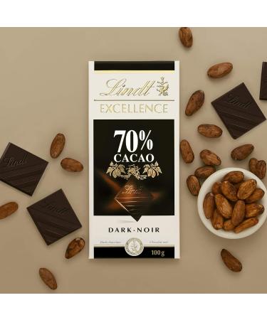 Lindt EXCELLENCE 70% Cacao Dark Chocolate Bar 100 Grams & EXCELLENCE Sea Salt Dark Chocolate Bar 100 Grams - Buy Online on SooperMarket.com