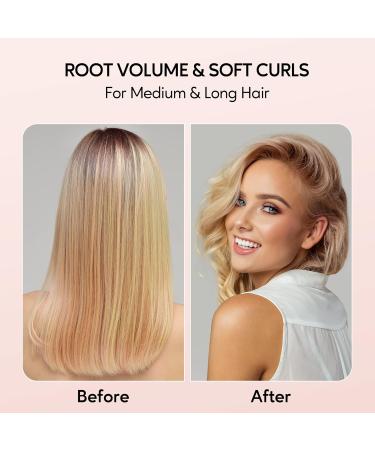 Terviiix 38MM Ceramic Tourmaline Ionic Curling Iron Brush - Volumizing Hot Brush for Root Volume & Loose Curls - Digital Display, 5 Temperatures, Dual Voltage - Rose Gold - Buy Online on SooperMarket.com