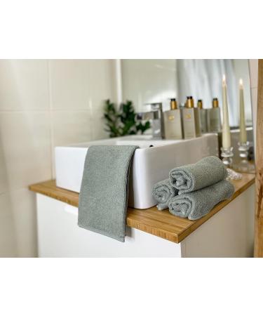 Zollner 10 Set Guest Towels - Soft & Strong Light Gray - 30x50 cm Hotel Quality - Washable Up to 60 C - Practical Hanger Included - Buy Online on SooperMarket.com