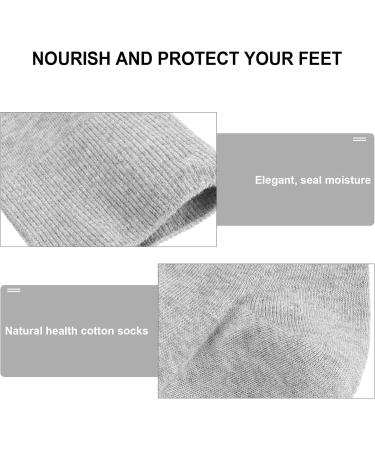 Minkissy 2-St Sock Pedicure Kit | Pumice Stone & Moisturizing Booties for Spa Pedicure | Soft Cotton Foot Care for Men - Light Gray - Buy Online on SooperMarket.com