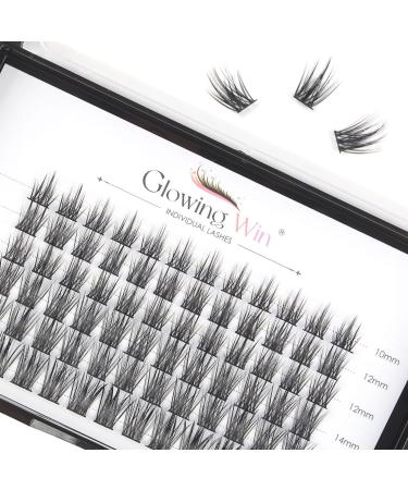 Glowing Win single eyelashes Extension 72 PCS Manga DIY cluster lashes 10-16mm natural artificial eyelashes eyelash extension Individual false eyelashes wispy single eyelashes 72 cluster lashes-18