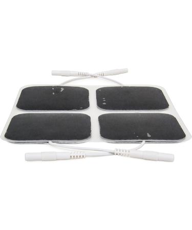Premium Re-Usable TENS/EMS Electrode Pads (4 Pack) Fabric Backed, Latex-Free Gel Pads for Pain Relief - Buy Online on SooperMarket.com