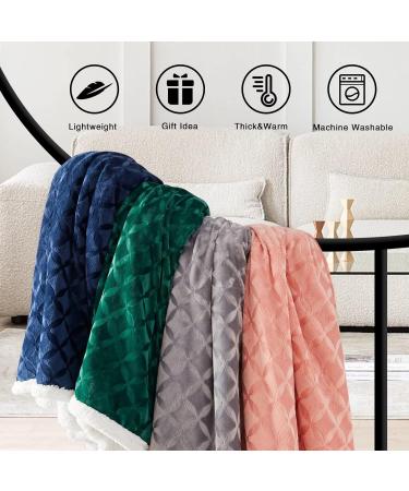 Sherpa Queen Size Pink Throw Blanket 90x90 - Cozy & Soft Fleece Blanket for Couch, Sofa, Bed - Reversible & Fluffy - Plush Brushed Finish - Buy Online on SooperMarket.com