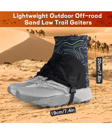 Pilipane Trail Gaiters Low Gaupche Unisex | Water-Resistant Hiking Ankle Gaiters for Men & Women - Yellow Army Green | Optimal Protection for Outdoor Adventures - Buy Online on SooperMarket.com
