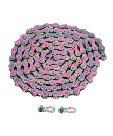 8 Speed Bicycle Chain, Manganese Steel Chain, Cycling Spare Parts for MTB, Colorful
