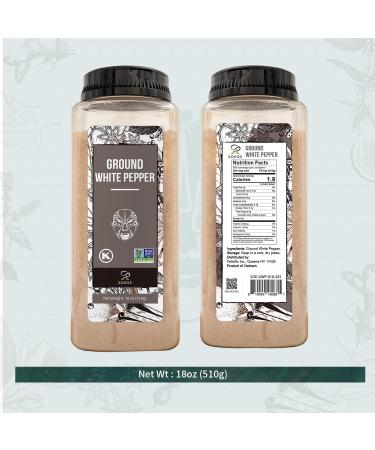 Soeos Fine Ground White Pepper 18oz - Non-GMO, Kosher Verified, Freshly Packed | Fine Grain White Pepper Powder - 1.13lb - Buy Online on SooperMarket.com