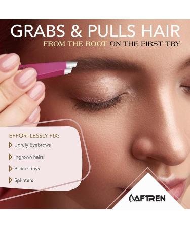 Wide Grip Slant Tweezers - German Stainless Steel - Hand-Filed Slanted Tips for Ultra-Precision - Tweezers for Eyebrows and Nose/Ear/Facial Hair - Professional Grade (Mehroon) - Buy Online on SooperMarket.com