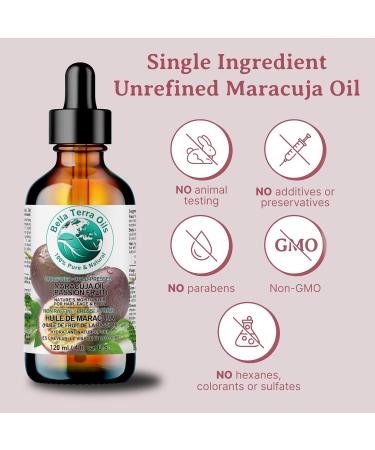 Pure Maracuja Oil for Lustrous Hair & Radiant Skin Lightweight & Non-Greasy 120 ml. Bella Terra Oils 120 ml (Pack of 1) - Buy Online on SooperMarket.com