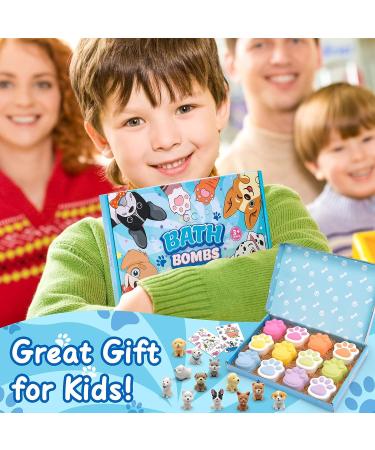 G.C Paw Bath Bombs for Kids with Surprise Puppy Toys - 12Pcs Organic Bubble Bath Fizz Balls & Necklace for Boys and Girls - Non-Inside, Natural Toddler Bath Bombs - Buy Online on SooperMarket.com