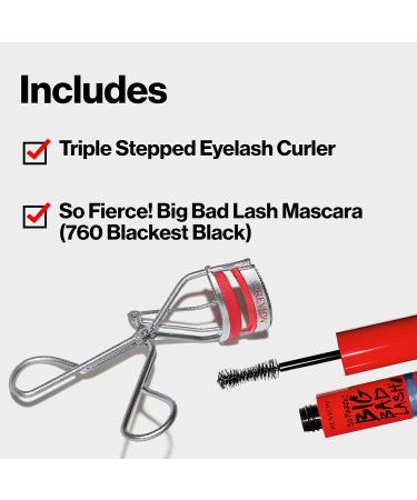 Revlon Triple Stepped Lash Curler with So Fierce Big Bad Lash Mascara - 0.34 Fl Oz (760 Blackest Black) - Buy Online on SooperMarket.com