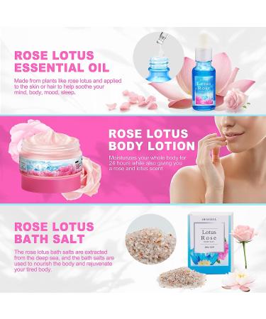 Birthday Spa Gift Set for Women - Lotus Rose Bath & Body Works Baskets | Perfect Present for Mom, Sister, Wife, Auntie | Blue Women's Bubble Bath - Buy Online on SooperMarket.com