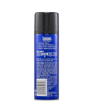 Consort Extra Hold Unscented Aerosol Hair Spray for Men 8.3 oz The Ultimate Mens Hairspray for Thin Hair and Mens Grooming Needs Dry Look Styling 8.3 Ounce (Pack of 1) Scented Extra Hold Aerosol - Buy Online on SooperMarket.com
