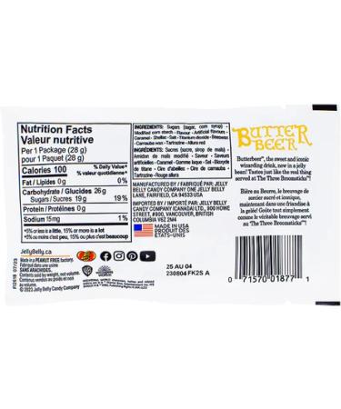 Jelly Belly Harry Potter Butterbeer Jelly Beans Bag 28g 6-Pack - Holidays & Christmas Candy - Vegan Candy Dairy Free Snacks Gluten Free Kosher Candy Bulk Candy Stocking Stuffers for Teens - Buy Online on SooperMarket.com