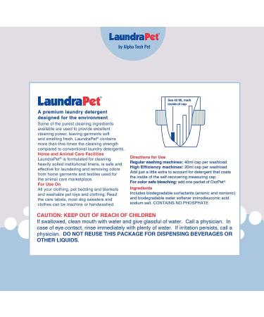 LaundraPet Premium Laundry Detergent - Remove Animal Odors & Stains | Ideal for Home, Clinic, or Kennel | Economical Pet Detergent | 64 Oz - Buy Online on SooperMarket.com