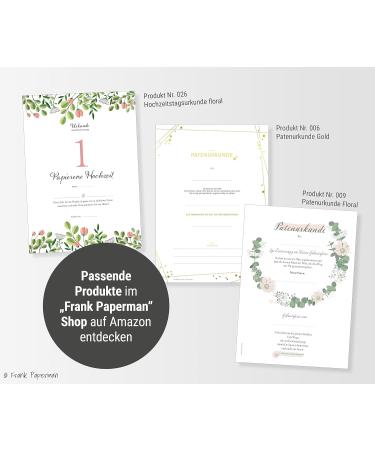 Frank Paperman 3x Set Golden Sponsorship Certificate & Letter | Perfect Gift for Godfather & Godparent | Baptismal Keepsake with Gold Embossing - Buy Online on SooperMarket.com