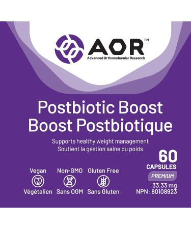 AOR - Postbiotic Boost 60 Capsules - Supports Healthy Weight Management for Men and Women - BPL1 (Bifidobacterium lactis CECT8145) - Visceral Fat Burner - Increases Feelings of Satiety - Buy Online on SooperMarket.com