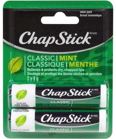 ChapStick Classic Lip Balm Mint Flavour 2 Tubes