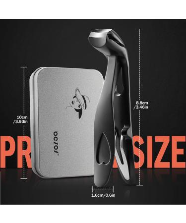 BEZOX Angled Head Nail Clippers for Seniors | Ergonomic Toenail Cutter for Thick Nails | Premium Steel Trimmer with Catcher | Black Small Sand Black - Buy Online on SooperMarket.com